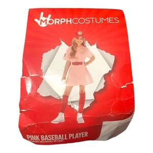 Morph Costumes Pink Baseball Player Girl Costume Dress Belt NO Socks Size Small